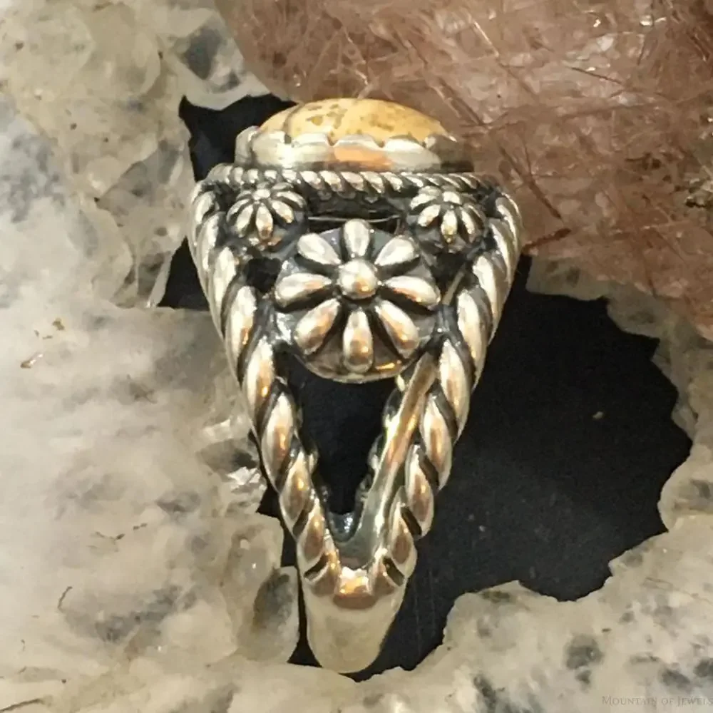 Carolyn Pollack Vintage Sterling Oval Picture Jasper Decorated Ring For Women